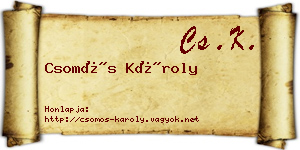 Csomós Károly névjegykártya