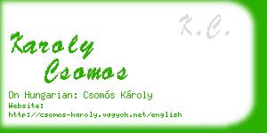 karoly csomos business card